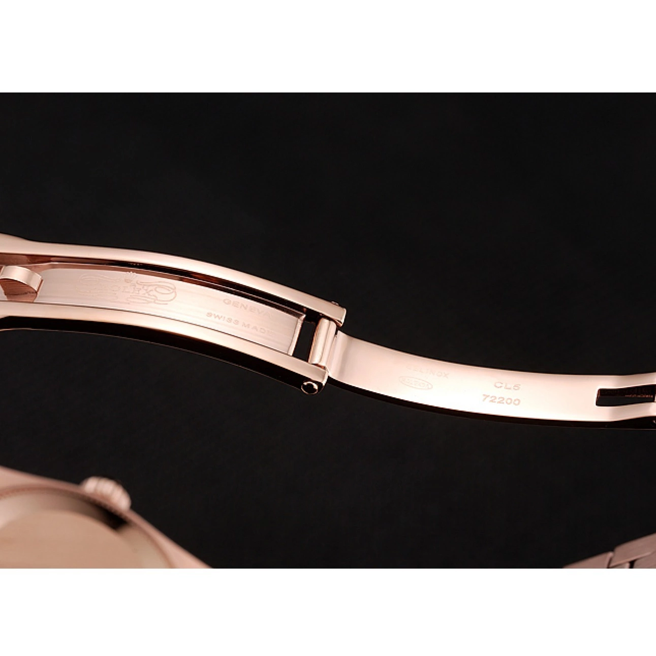 Best AAA Replica Sites Diamond Bracelet Gold Rose 1453977 Dial Rolex DateJust Rose Swiss Gold Case 0805